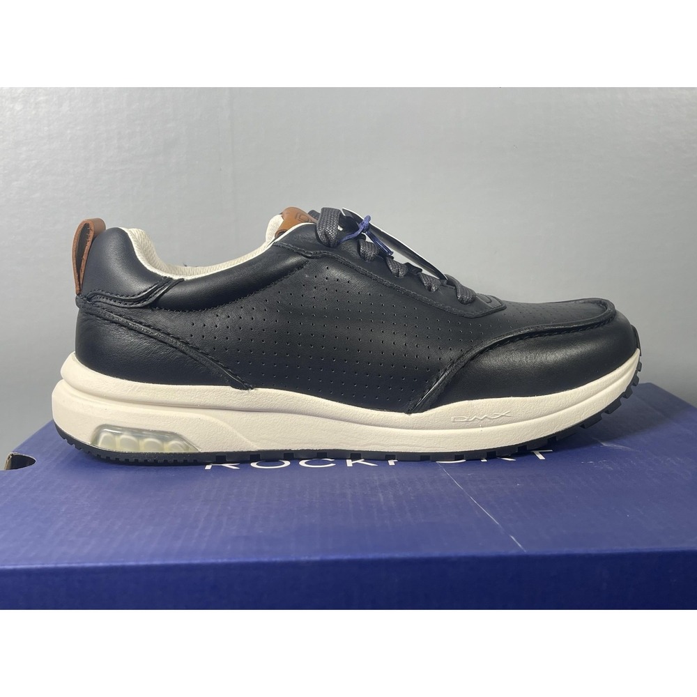Rockport DMXBOWEN Shoes Mens Size 7.5 Black Leather Casual Comfort Sneakers